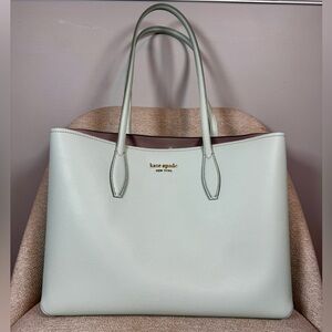 Kate Spade New York All Day Large Tote Bag with Wristlet Pouch in Crystal Blue